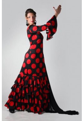 Vestido Flamenco confeccionado en lycra elasticada con 4 volantes