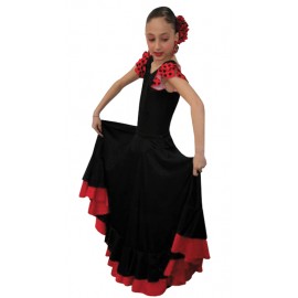 Falda Flamenco confeccionado en lycra elasticada con 2 volantes